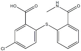 5-chloro-2-({2-[(methylamino)carbonyl]phenyl}thio)benzoic acid,,结构式