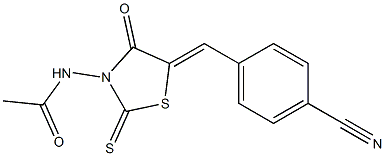 N-{5-[(Z)-(4-cyanophenyl)methylidene]-4-oxo-2-thioxo-1,3-thiazolan-3-yl}acetamide Structure