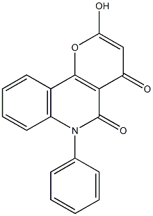 2-hydroxy-6-phenyl-5,6-dihydro-4H-pyrano[3,2-c]quinoline-4,5-dione Struktur