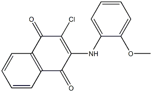 2-chloro-3-(2-methoxyanilino)-1,4-dihydronaphthalene-1,4-dione Struktur