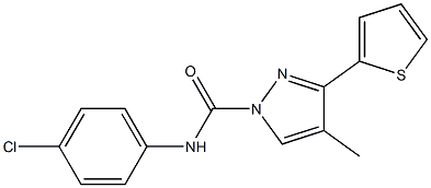 N1-(4-chlorophenyl)-4-methyl-3-(2-thienyl)-1H-pyrazole-1-carboxamide Structure