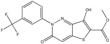 methyl 7-hydroxy-3-oxo-2-[3-(trifluoromethyl)phenyl]-2,3-dihydrothieno[3,2-c]pyridazine-6-carboxylate Struktur