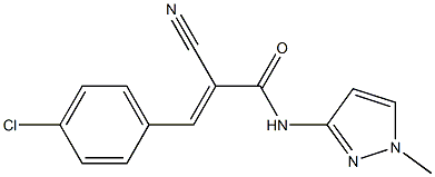 N1-(1-methyl-1H-pyrazol-3-yl)-3-(4-chlorophenyl)-2-cyanoacrylamide,,结构式