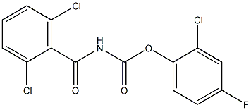 2-chloro-4-fluorophenyl N-(2,6-dichlorobenzoyl)carbamate Struktur