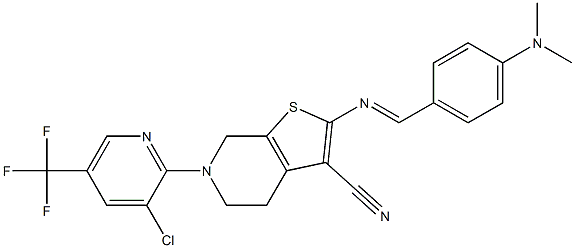 6-[3-chloro-5-(trifluoromethyl)-2-pyridinyl]-2-({[4-(dimethylamino)phenyl]methylene}amino)-4,5,6,7-tetrahydrothieno[2,3-c]pyridine-3-carbonitrile