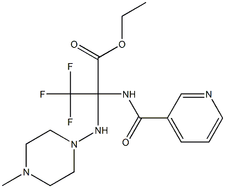 ethyl 3,3,3-trifluoro-2-[(4-methylpiperazino)amino]-2-[(3-pyridylcarbonyl)amino]propanoate Structure