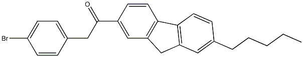 2-(4-bromophenyl)-1-(7-pentyl-9H-fluoren-2-yl)ethan-1-one,,结构式