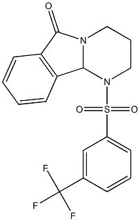 1-{[3-(trifluoromethyl)phenyl]sulfonyl}-1,2,3,4,6,10b-hexahydropyrimido[2,1-a]isoindol-6-one 结构式