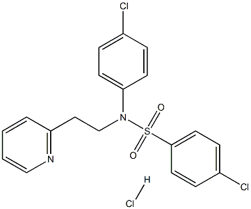 N1-(4-chlorophenyl)-N1-[2-(2-pyridyl)ethyl]-4-chlorobenzene-1-sulfonamide hydrochloride,,结构式