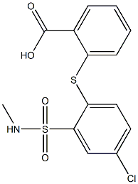 2-({4-chloro-2-[(methylamino)sulfonyl]phenyl}thio)benzoic acid,,结构式