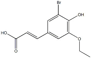 (E)-3-(3-bromo-5-ethoxy-4-hydroxyphenyl)acrylic acid,,结构式