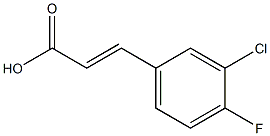 (E)-3-(3-chloro-4-fluorophenyl)acrylic acid 化学構造式