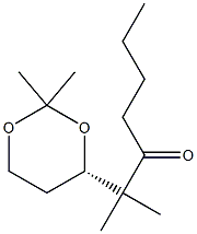 (S)-2-(2,2-dimethyl-1,3-dioxan-4-yl)-2-methylheptan-3-one 化学構造式