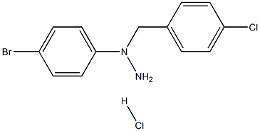 1-(4-bromophenyl)-1-(4-chlorobenzyl)hydrazine hydrochloride 化学構造式