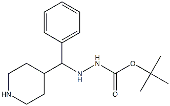 1-(phenyl(piperidin-4-yl)methyl)-2-tBoc-hydrazine,,结构式