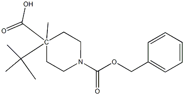 1-benzyl 4-tert-butyl 4-methylpiperidine-1,4-dicarboxylate,,结构式