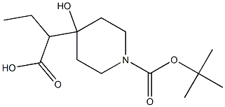 2-(1-(TERT-BUTOXYCARBONYL)-4-HYDROXYPIPERIDIN-4-YL)BUTANOIC ACID 化学構造式