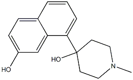 4-(2-hydroxynaphthalen-8-yl)-1-methylpiperidin-4-ol 化学構造式