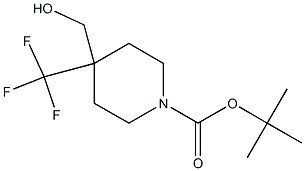 4-Hydroxymethyl-4-trifluoromethyl-piperidine-1-carboxylic acid tert-butyl ester Struktur