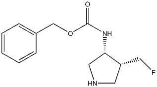 cis-(4-Fluoromethyl-pyrrolidin-3-yl)-carbamic acid benzyl ester,,结构式