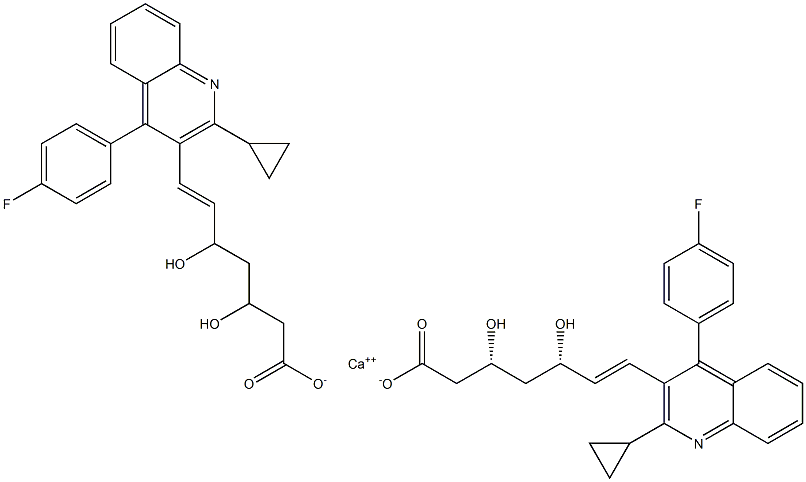 calcium (E,3R,5S)-7-[2-cyclopropyl-4-(4-fluorophenyl)quinolin-3-yl]-3,5-dihydroxy-hept-6-enoate Struktur
