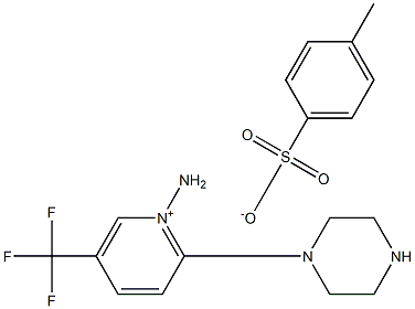 1-Amino-2-piperazin-1-yl-5-(trifluoromethyl)pyridinium 4-methylbenzenesulphonate Structure