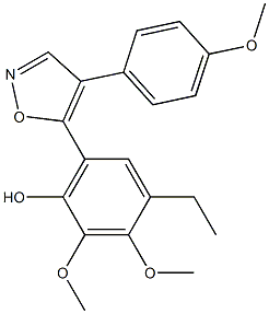 4-ethyl-2,3-dimethoxy-6-(4-(4-methoxyphenyl)isoxazol-5-yl)phenol Struktur