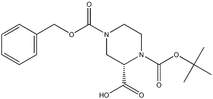 (S)-1-Boc-4-Cbz-2-piperazine carboxylic acid 结构式