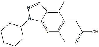 (1-cyclohexyl-4,6-dimethyl-1H-pyrazolo[3,4-b]pyridin-5-yl)acetic acid,,结构式
