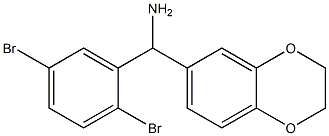 (2,5-dibromophenyl)(2,3-dihydro-1,4-benzodioxin-6-yl)methanamine 化学構造式