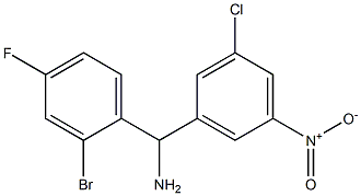 (2-bromo-4-fluorophenyl)(3-chloro-5-nitrophenyl)methanamine Structure