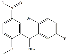 (2-bromo-5-fluorophenyl)(2-methoxy-5-nitrophenyl)methanamine,,结构式