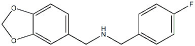 (2H-1,3-benzodioxol-5-ylmethyl)[(4-fluorophenyl)methyl]amine Structure