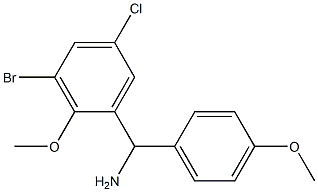 (3-bromo-5-chloro-2-methoxyphenyl)(4-methoxyphenyl)methanamine 结构式