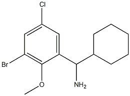 (3-bromo-5-chloro-2-methoxyphenyl)(cyclohexyl)methanamine 化学構造式