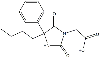 (4-butyl-2,5-dioxo-4-phenylimidazolidin-1-yl)acetic acid Struktur