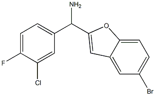 (5-bromo-1-benzofuran-2-yl)(3-chloro-4-fluorophenyl)methanamine Structure