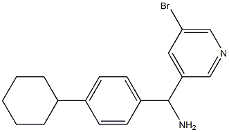 (5-bromopyridin-3-yl)(4-cyclohexylphenyl)methanamine 化学構造式