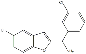 (5-chloro-1-benzofuran-2-yl)(3-chlorophenyl)methanamine 化学構造式