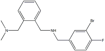 [(3-bromo-4-fluorophenyl)methyl]({2-[(dimethylamino)methyl]phenyl}methyl)amine Struktur