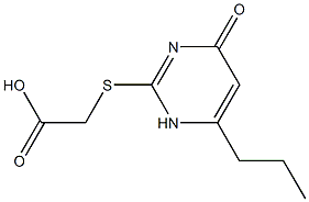 [(4-oxo-6-propyl-1,4-dihydropyrimidin-2-yl)thio]acetic acid Struktur