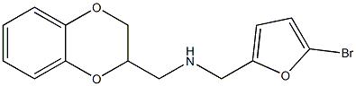 [(5-bromofuran-2-yl)methyl](2,3-dihydro-1,4-benzodioxin-2-ylmethyl)amine,,结构式