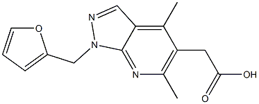[1-(2-furylmethyl)-4,6-dimethyl-1H-pyrazolo[3,4-b]pyridin-5-yl]acetic acid 结构式