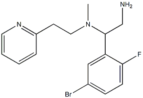 [2-amino-1-(5-bromo-2-fluorophenyl)ethyl](methyl)[2-(pyridin-2-yl)ethyl]amine 化学構造式
