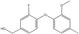 [3-fluoro-4-(2-methoxy-4-methylphenoxy)phenyl]methanol Struktur