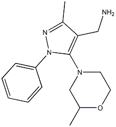 [3-methyl-5-(2-methylmorpholin-4-yl)-1-phenyl-1H-pyrazol-4-yl]methanamine 结构式