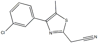 [4-(3-chlorophenyl)-5-methyl-1,3-thiazol-2-yl]acetonitrile,,结构式