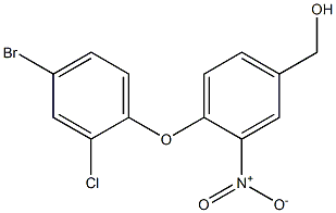 [4-(4-bromo-2-chlorophenoxy)-3-nitrophenyl]methanol Struktur