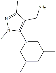 [5-(3,5-dimethylpiperidin-1-yl)-1,3-dimethyl-1H-pyrazol-4-yl]methanamine,,结构式