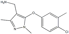 [5-(4-chloro-3-methylphenoxy)-1,3-dimethyl-1H-pyrazol-4-yl]methanamine Struktur